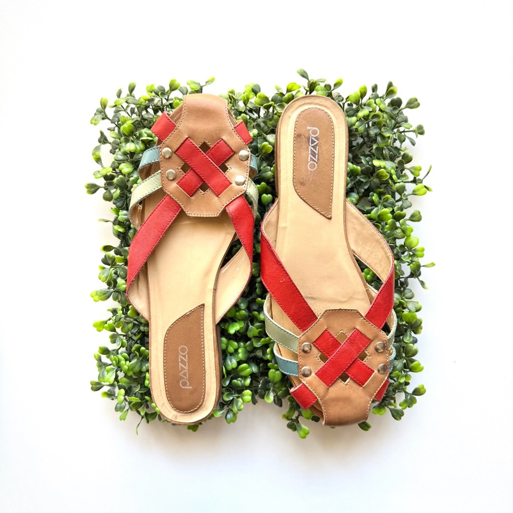 Pazzo multicolor leather mule sandals size 9.5